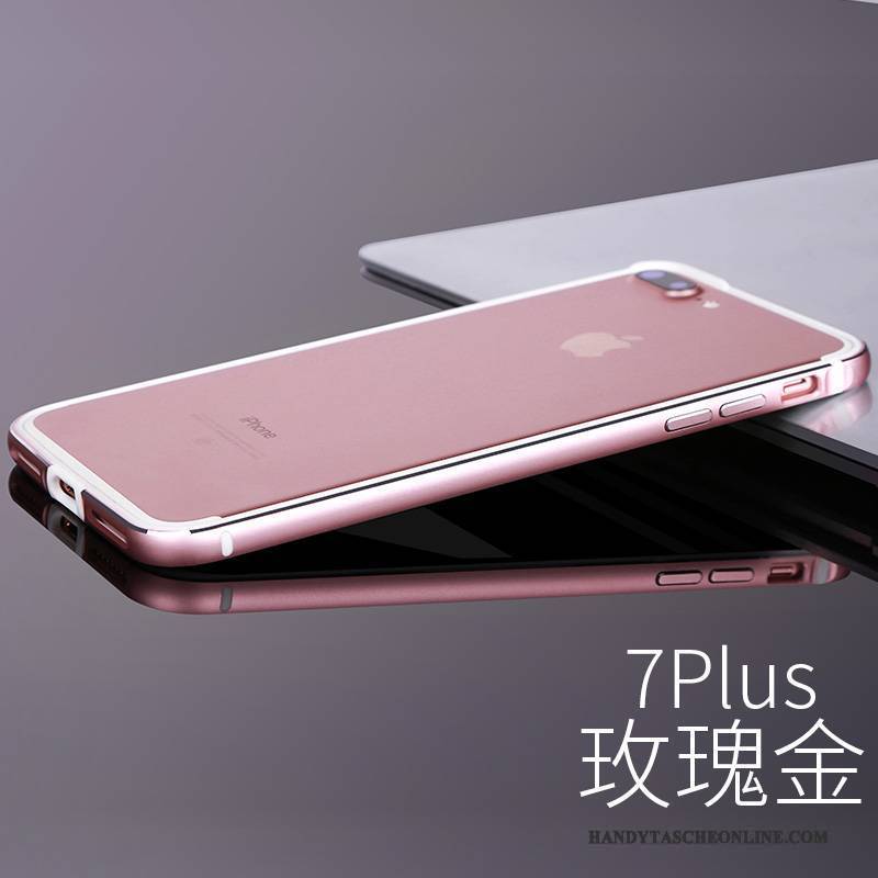 Hülle iPhone 7 Plus Metall Handyhüllen Anti-sturz, Case iPhone 7 Plus Luxus Grenze Schwarz