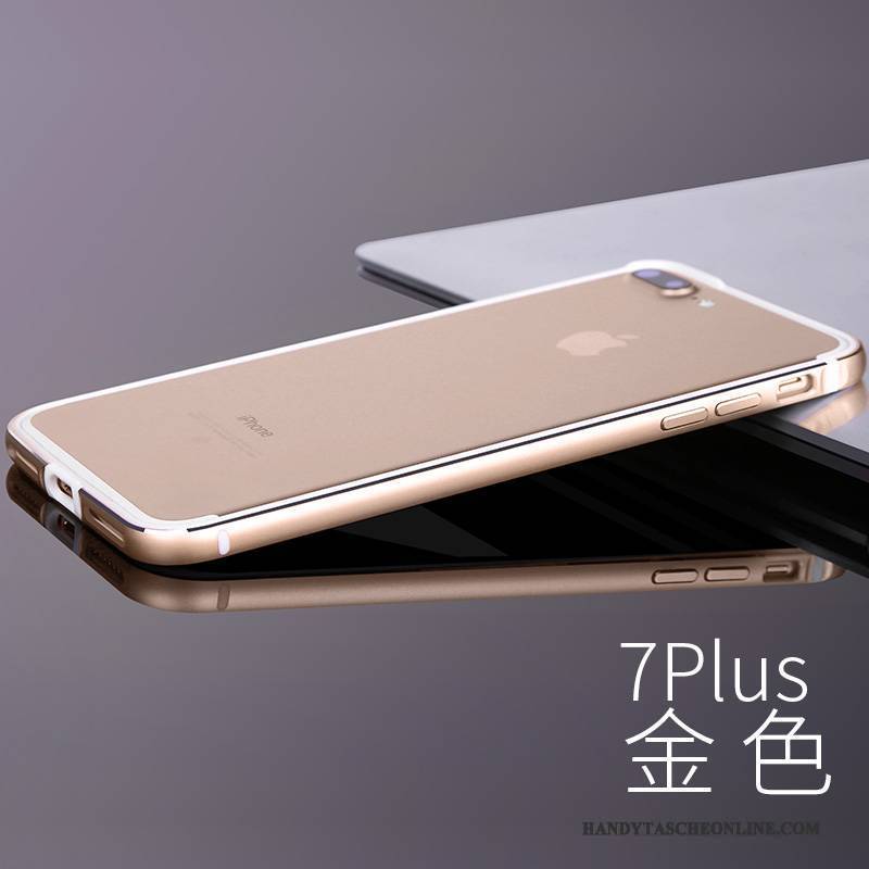 Hülle iPhone 7 Plus Metall Handyhüllen Anti-sturz, Case iPhone 7 Plus Luxus Grenze Schwarz