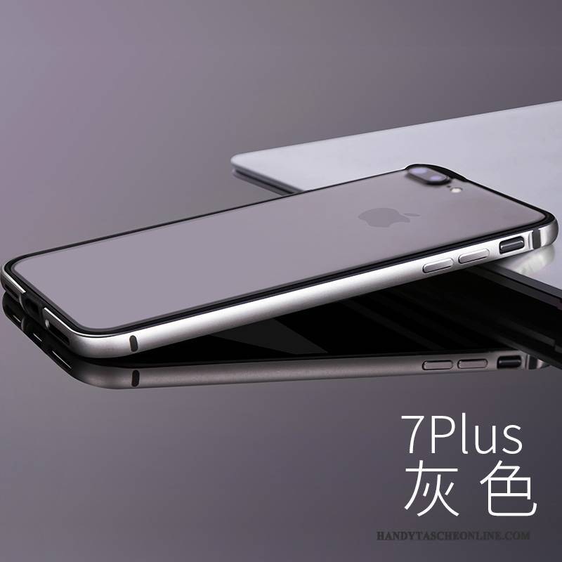 Hülle iPhone 7 Plus Metall Handyhüllen Anti-sturz, Case iPhone 7 Plus Luxus Grenze Schwarz