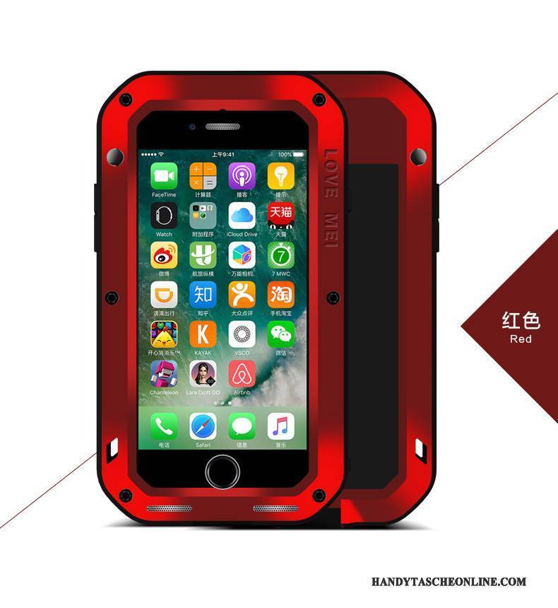 Hülle iPhone 7 Plus Metall Outdoor Drei Verteidigungen, Case iPhone 7 Plus Schutz Handyhüllen Dekompression