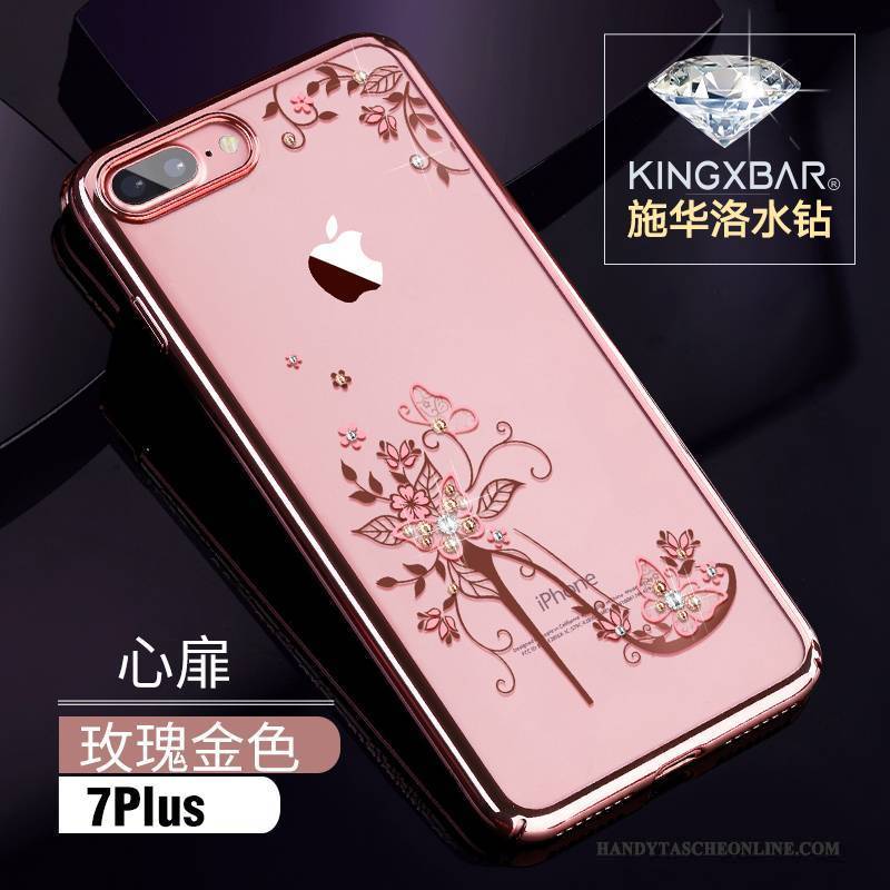 Hülle iPhone 7 Plus Strass Handyhüllen Trendmarke, Case iPhone 7 Plus Luxus Gold Anti-sturz