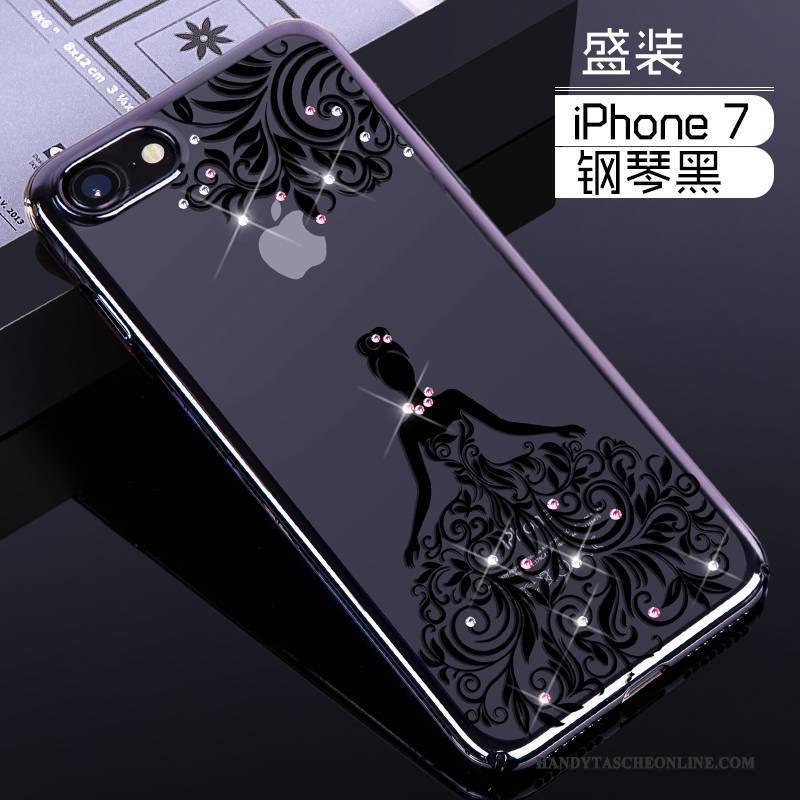 Hülle iPhone 7 Plus Taschen Anti-sturz Schwer, Case iPhone 7 Plus Strass Handyhüllen Schwarz
