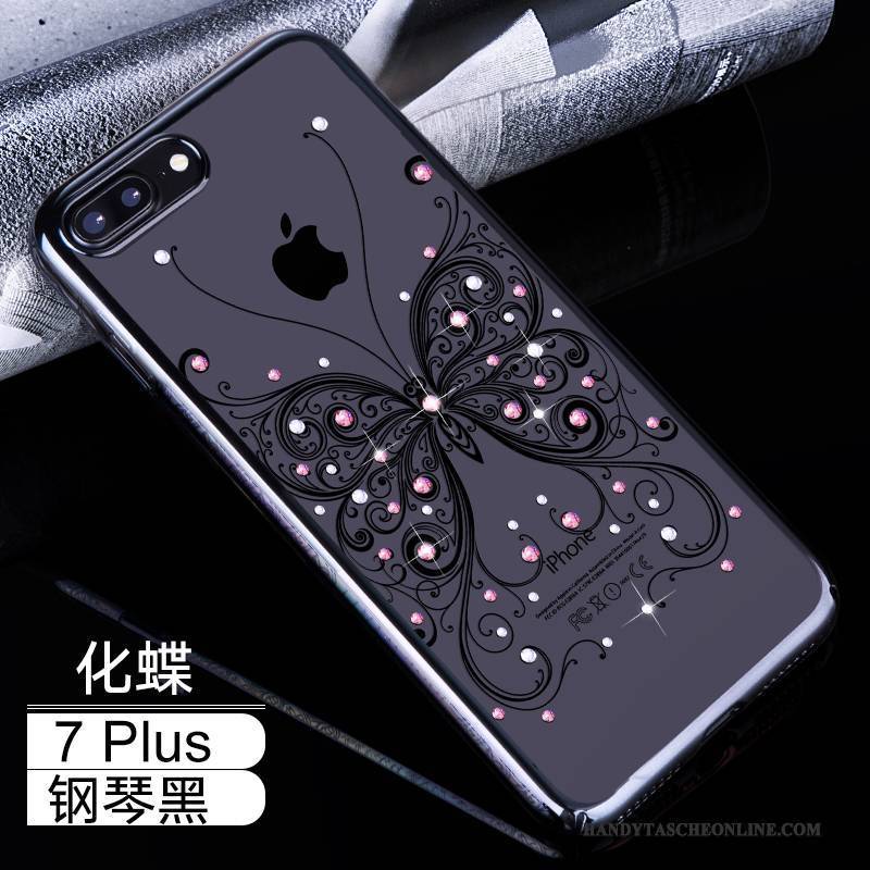 Hülle iPhone 7 Plus Taschen Anti-sturz Schwer, Case iPhone 7 Plus Strass Handyhüllen Schwarz