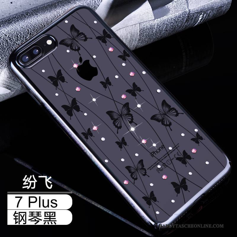 Hülle iPhone 7 Plus Taschen Anti-sturz Schwer, Case iPhone 7 Plus Strass Handyhüllen Schwarz