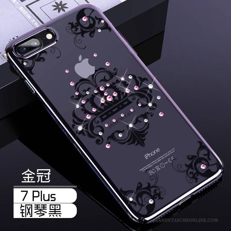 Hülle iPhone 7 Plus Taschen Anti-sturz Schwer, Case iPhone 7 Plus Strass Handyhüllen Schwarz