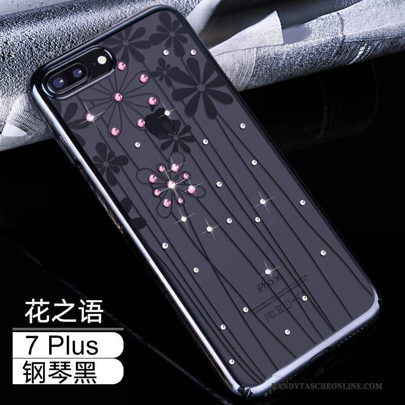Hülle iPhone 7 Plus Taschen Anti-sturz Schwer, Case iPhone 7 Plus Strass Handyhüllen Schwarz