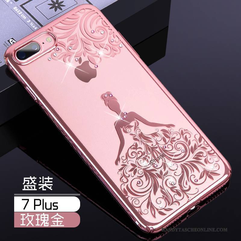 Hülle iPhone 7 Plus Taschen Anti-sturz Schwer, Case iPhone 7 Plus Strass Handyhüllen Schwarz