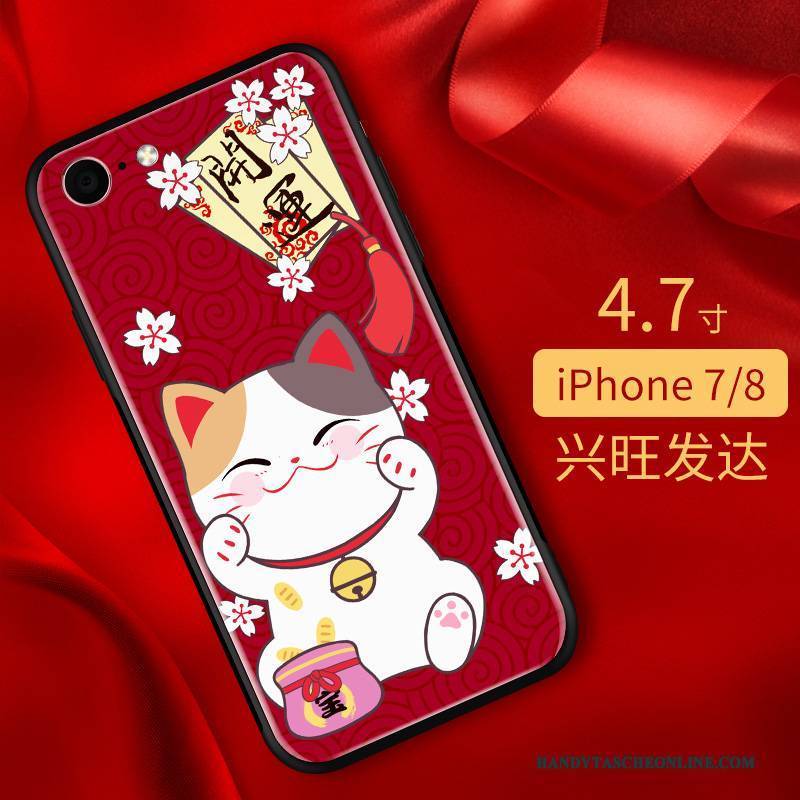Hülle iPhone 7 Reichtum Katzen, Case iPhone 7 Anti-sturz Glas