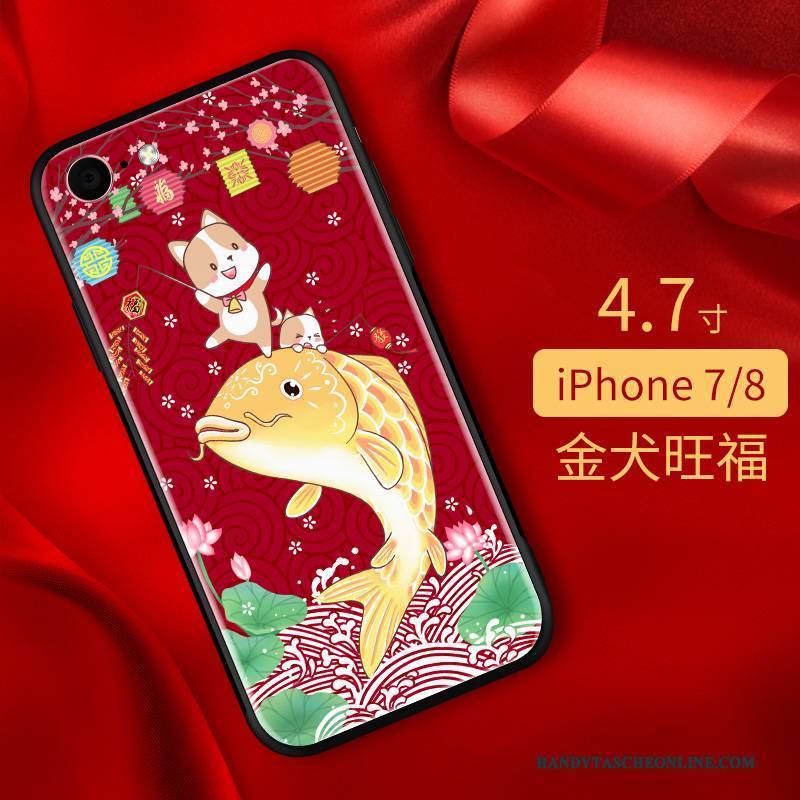 Hülle iPhone 7 Reichtum Katzen, Case iPhone 7 Anti-sturz Glas