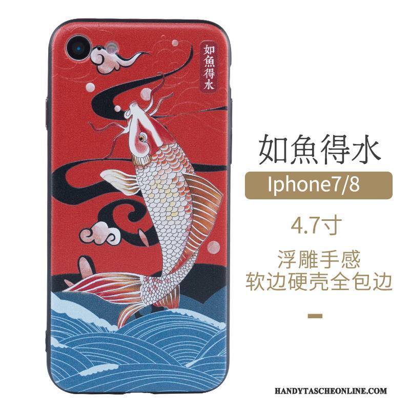 Hülle iPhone 7 Schutz Rot Kunst, Case iPhone 7 Anti-sturz Neu