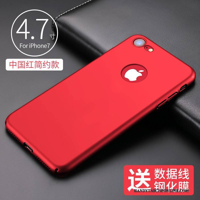 Hülle iPhone 7 Schutz Schnalle Nubuck, Case iPhone 7 Kreativ Handyhüllen Rot