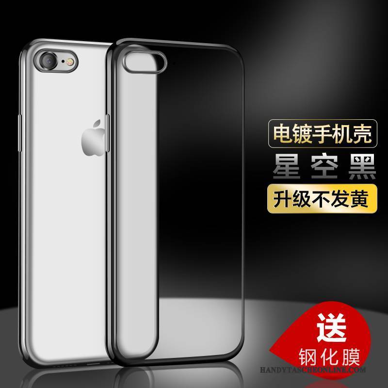 Hülle iPhone 7 Silikon Neu Transparent, Case iPhone 7 Handyhüllen Schwarz