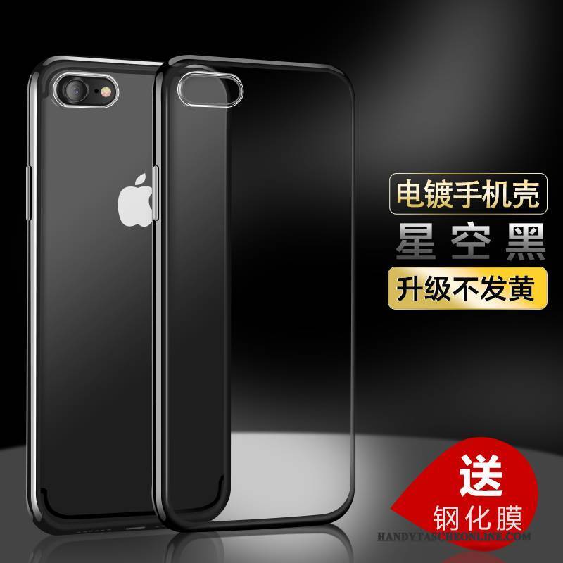Hülle iPhone 7 Silikon Neu Transparent, Case iPhone 7 Handyhüllen Schwarz
