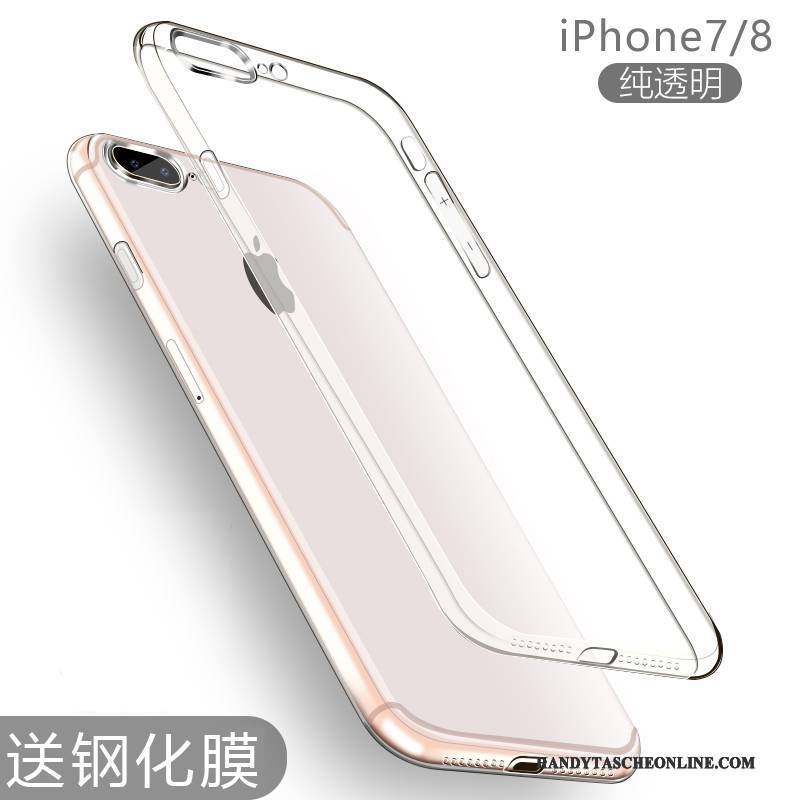 Hülle iPhone 7 Silikon Neu Transparent, Case iPhone 7 Handyhüllen Schwarz