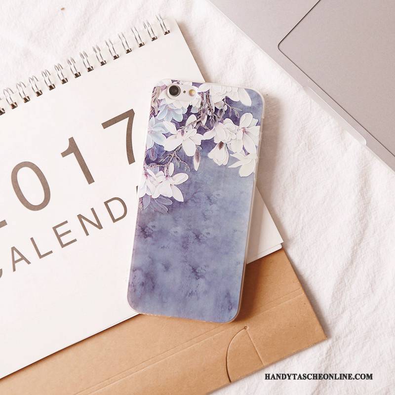 Hülle iPhone 7 Silikon Rosa Handyhüllen, Case iPhone 7 Prägung Blau Persönlichkeit