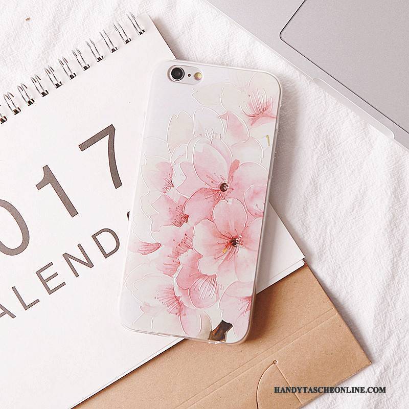 Hülle iPhone 7 Silikon Rosa Handyhüllen, Case iPhone 7 Prägung Blau Persönlichkeit