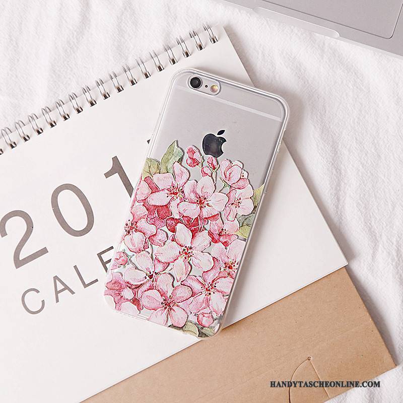 Hülle iPhone 7 Silikon Rosa Handyhüllen, Case iPhone 7 Prägung Blau Persönlichkeit