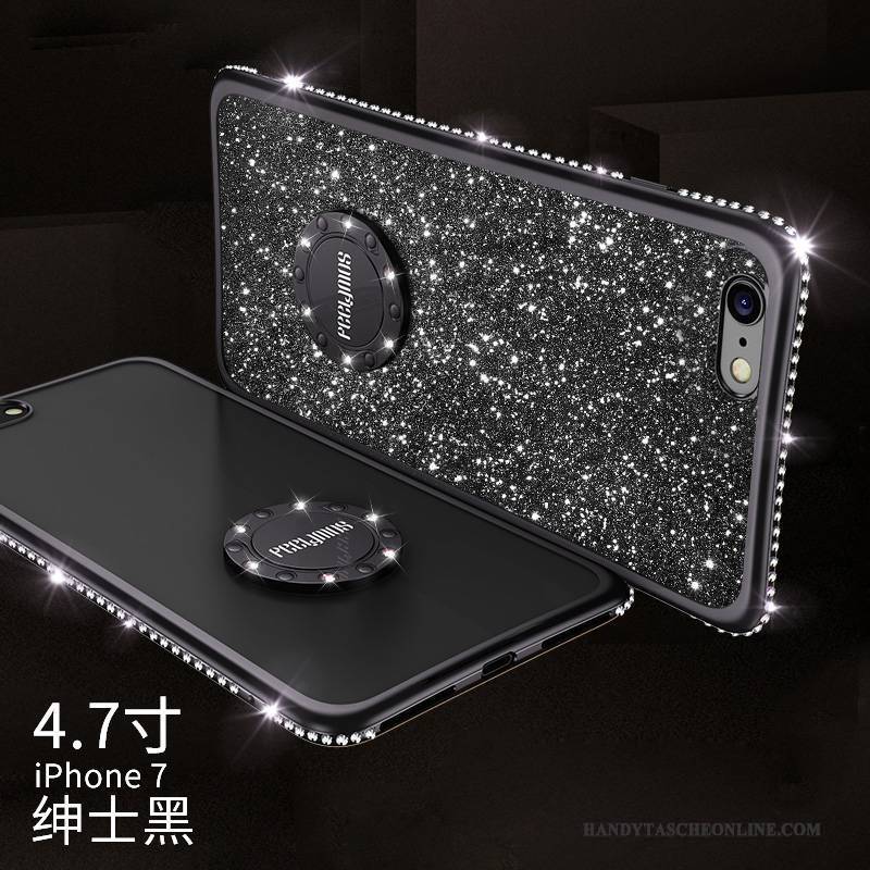 Hülle iPhone 7 Strass Trendmarke Ring, Case iPhone 7 Silikon Rot Handyhüllen