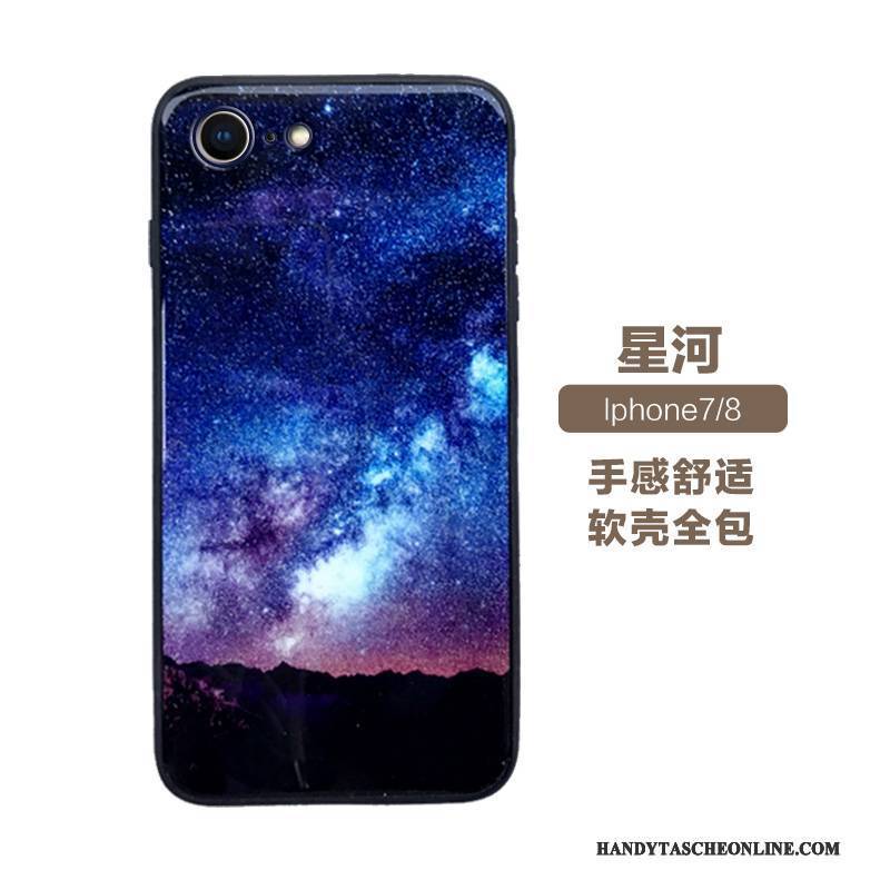 Hülle iPhone 7 Weiche Sternenhimmel Spiegel, Case iPhone 7 Taschen Anti-sturz Glas