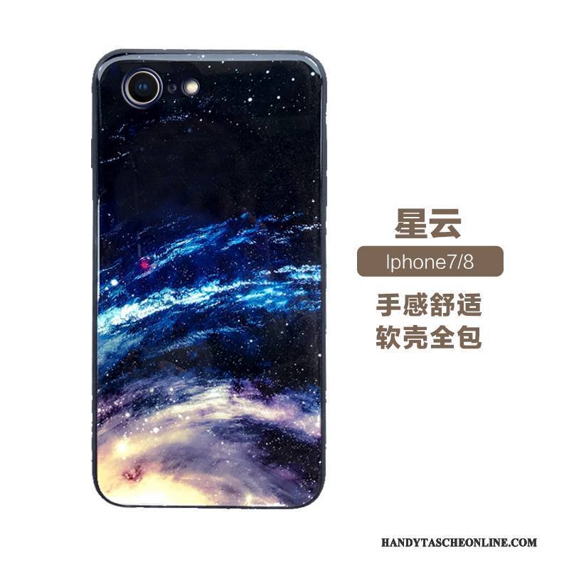 Hülle iPhone 7 Weiche Sternenhimmel Spiegel, Case iPhone 7 Taschen Anti-sturz Glas