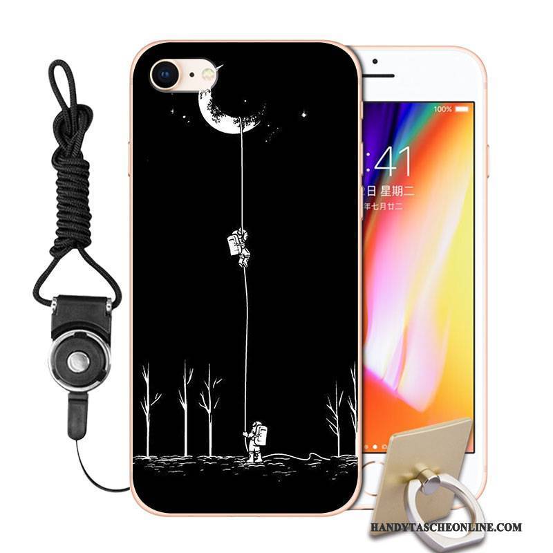 Hülle iPhone 8 Karikatur Persönlichkeit Handyhüllen, Case iPhone 8 Weiche Orange Anti-sturz