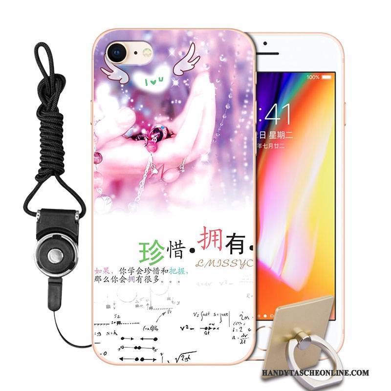 Hülle iPhone 8 Karikatur Persönlichkeit Handyhüllen, Case iPhone 8 Weiche Orange Anti-sturz