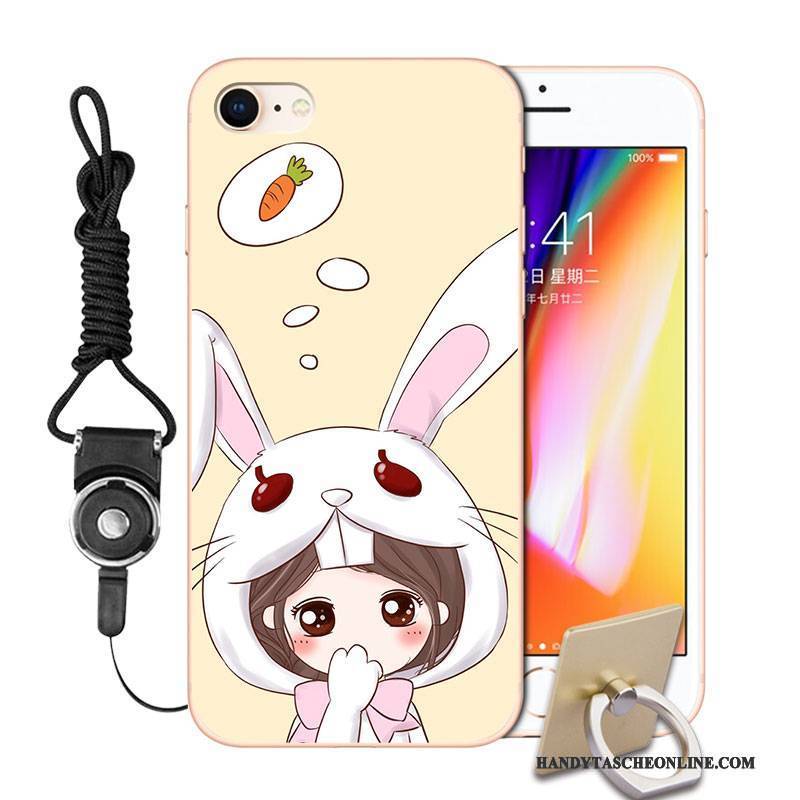 Hülle iPhone 8 Karikatur Persönlichkeit Handyhüllen, Case iPhone 8 Weiche Orange Anti-sturz