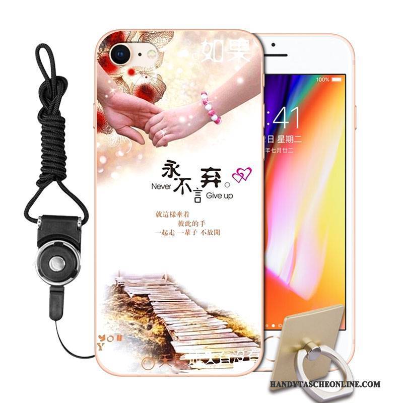 Hülle iPhone 8 Karikatur Persönlichkeit Handyhüllen, Case iPhone 8 Weiche Orange Anti-sturz