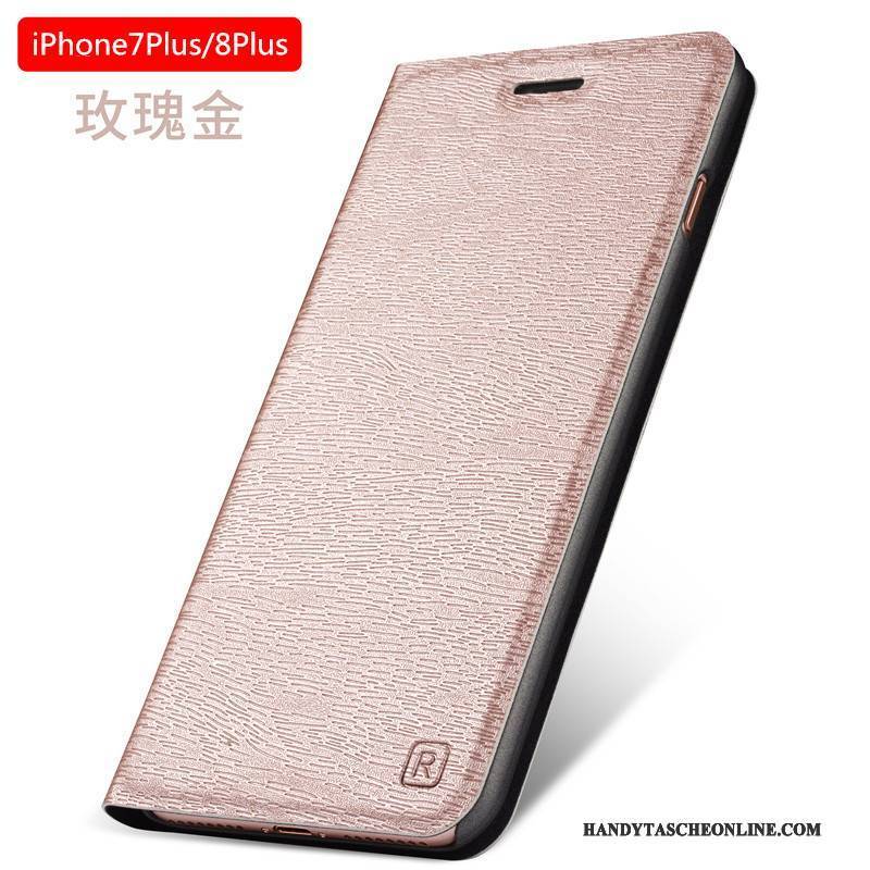 Hülle iPhone 8 Plus Lederhülle Handyhüllen Trend, Case iPhone 8 Plus Folio Blau Anti-sturz