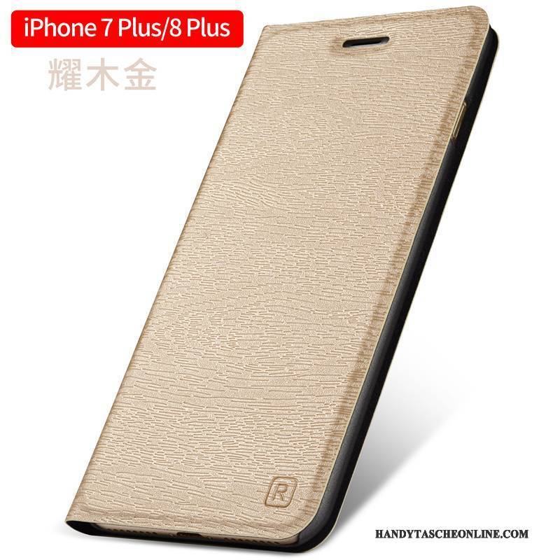 Hülle iPhone 8 Plus Lederhülle Handyhüllen Trend, Case iPhone 8 Plus Folio Blau Anti-sturz