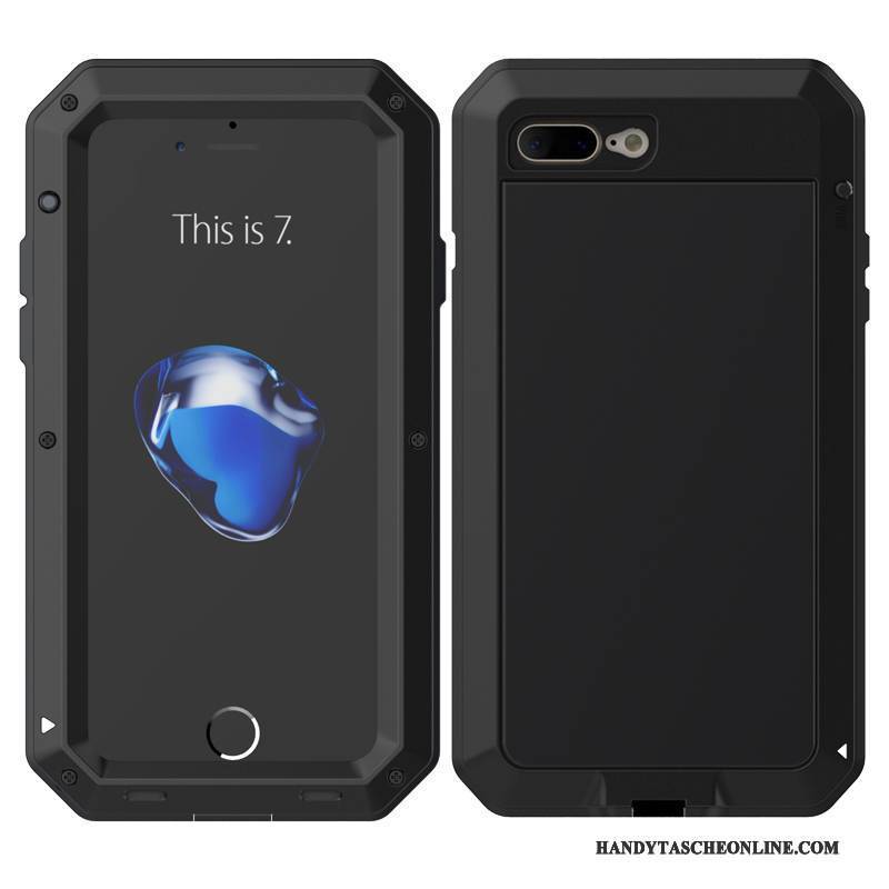 Hülle iPhone 8 Plus Metall Handyhüllen Anti-sturz, Case iPhone 8 Plus Schutz Drei Verteidigungen Grenze