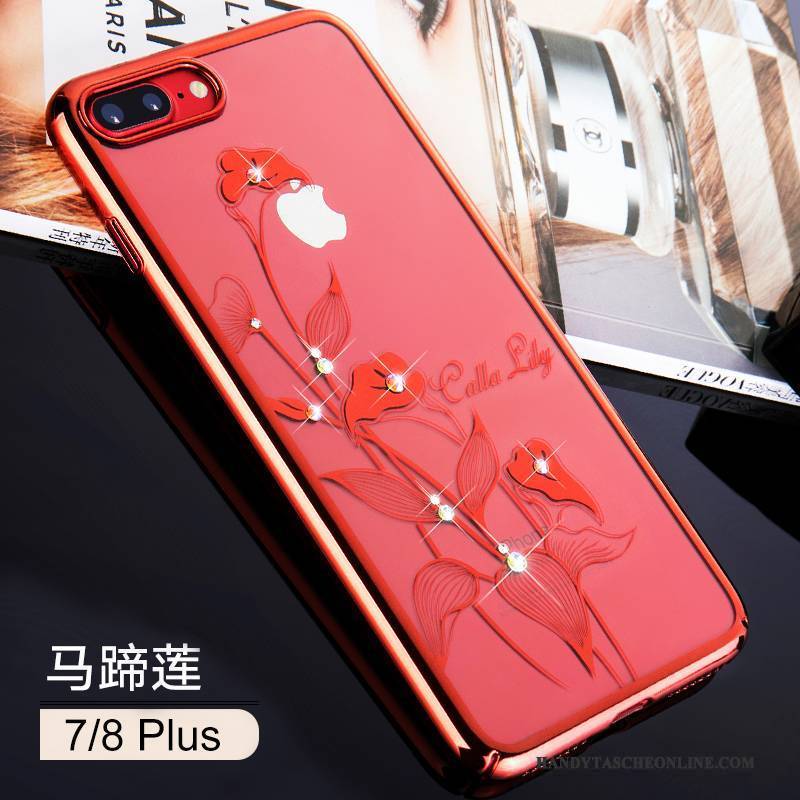 Hülle iPhone 8 Plus Strass Handyhüllen Trend, Case iPhone 8 Plus Luxus Neu Rosa