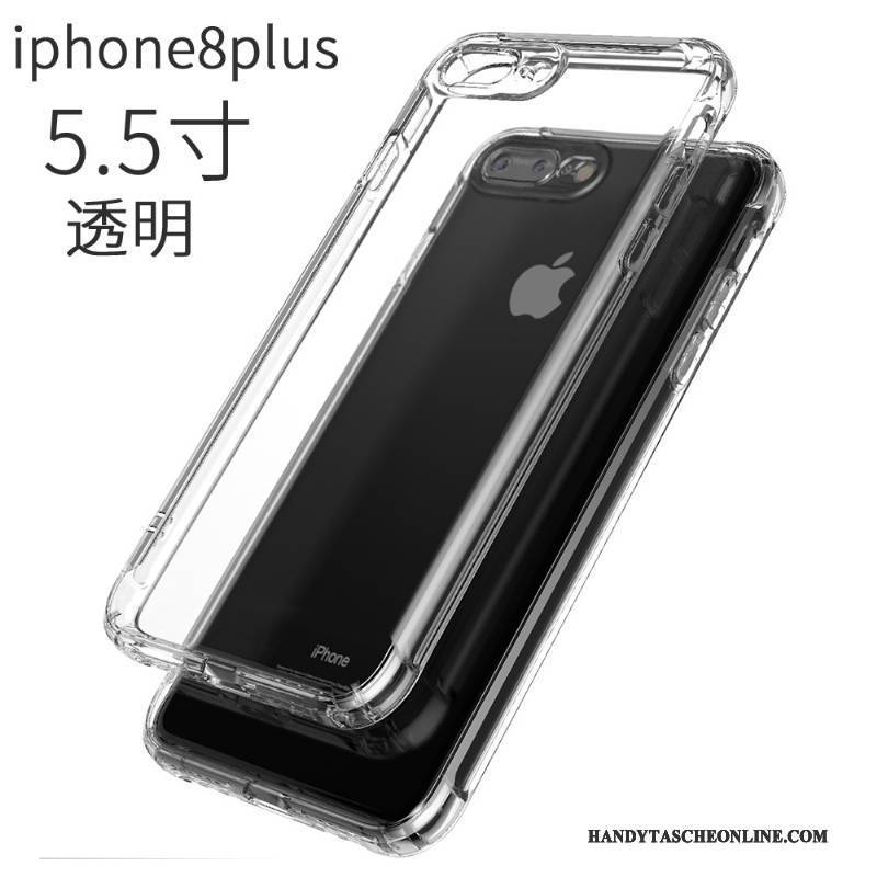 Hülle iPhone 8 Plus Taschen Transparent Anti-sturz, Case iPhone 8 Plus Weiche Ballon Rosa