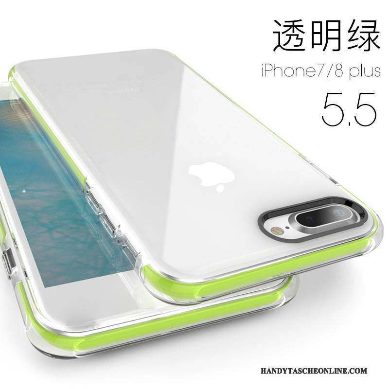 Hülle iPhone 8 Plus Taschen Transparent Rosa, Case iPhone 8 Plus Weiche Handyhüllen Anti-sturz