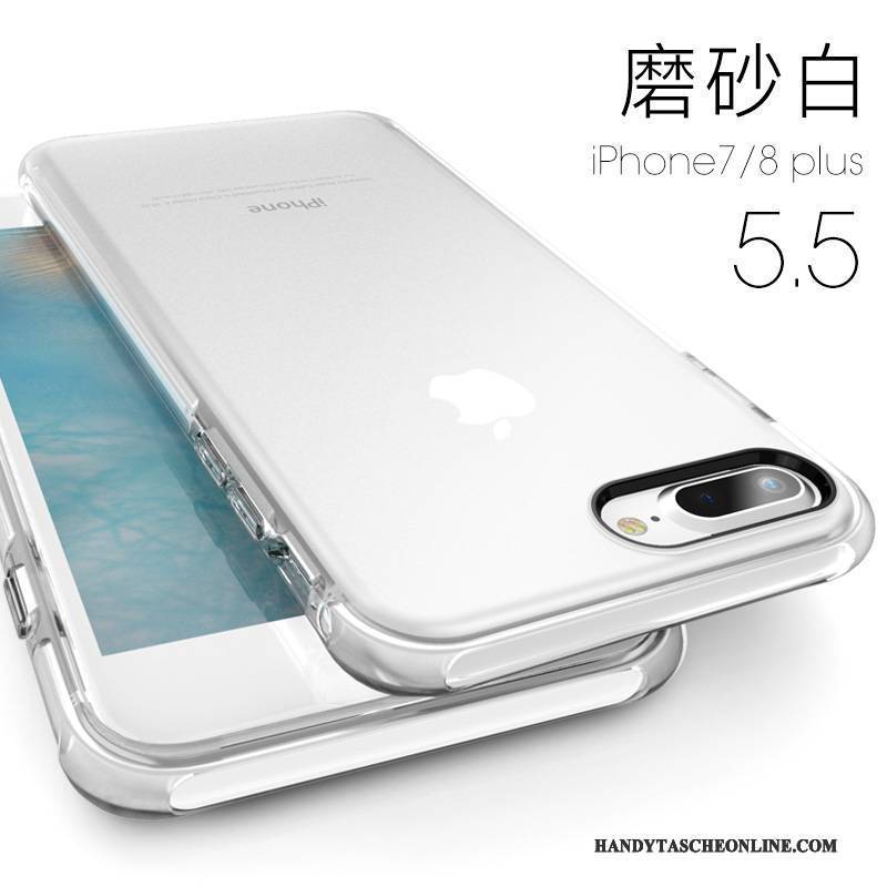Hülle iPhone 8 Plus Taschen Transparent Rosa, Case iPhone 8 Plus Weiche Handyhüllen Anti-sturz