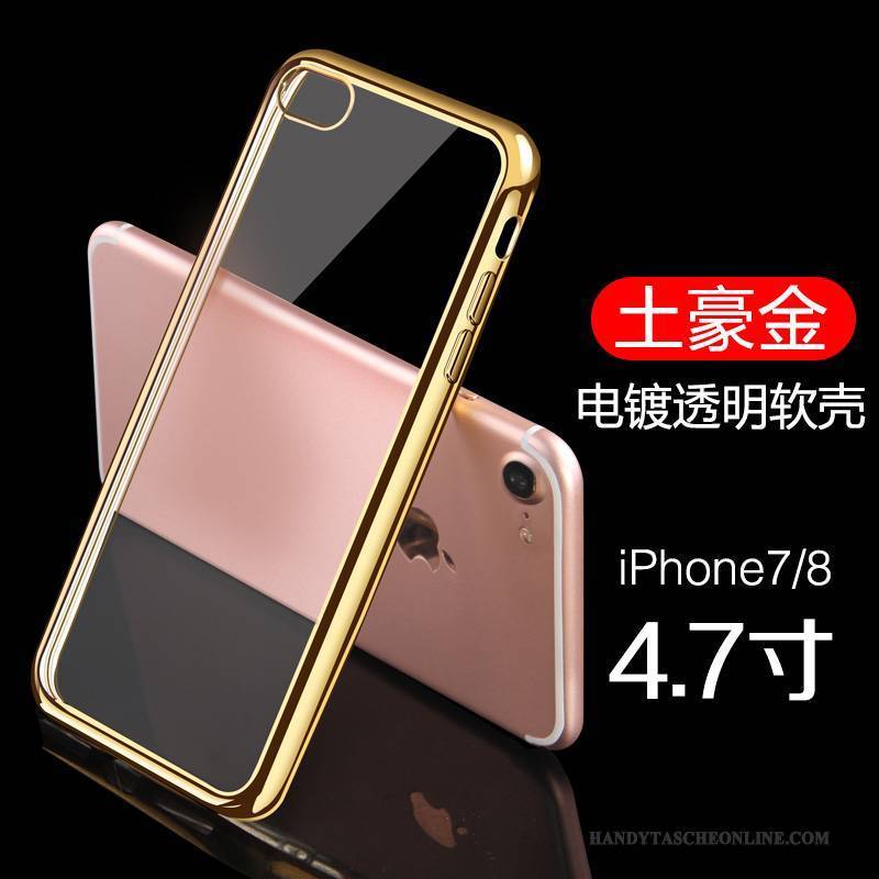 Hülle iPhone 8 Schutz Handyhüllen Gold, Case iPhone 8 Überzug Schlank