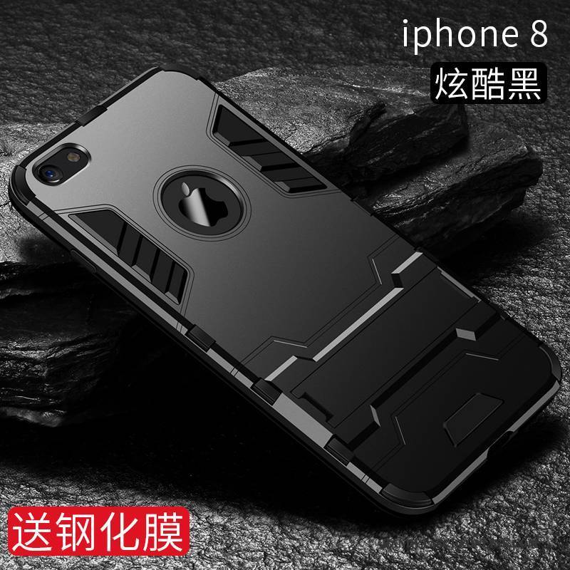 Hülle iPhone 8 Silikon Anti-sturz Persönlichkeit, Case iPhone 8 Taschen Trend Schwarz