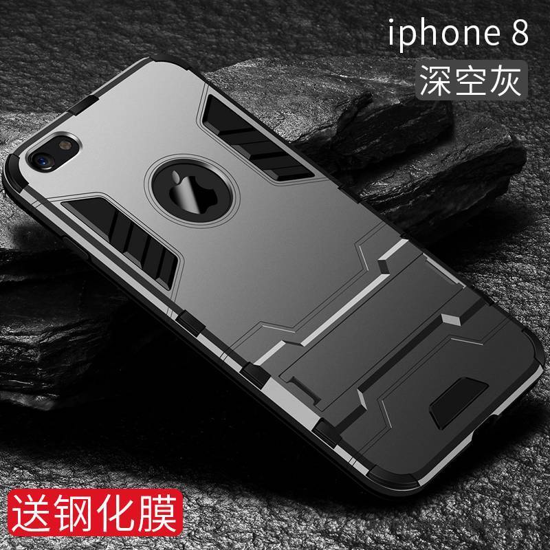 Hülle iPhone 8 Silikon Anti-sturz Persönlichkeit, Case iPhone 8 Taschen Trend Schwarz