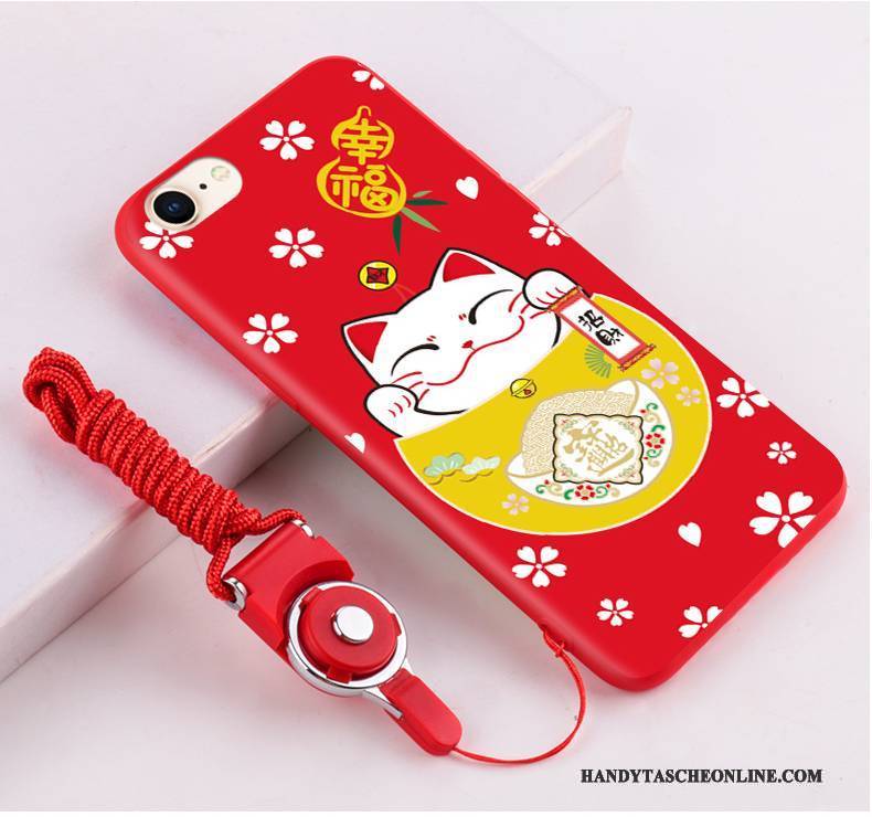 Hülle iPhone 8 Silikon Reichtum Rot, Case iPhone 8 Katzen Neu