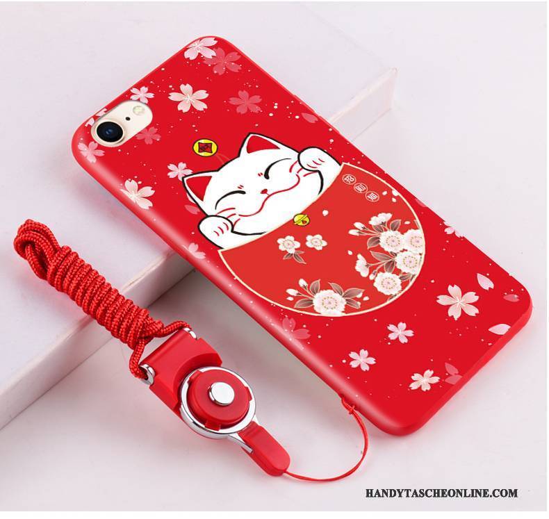 Hülle iPhone 8 Silikon Reichtum Rot, Case iPhone 8 Katzen Neu