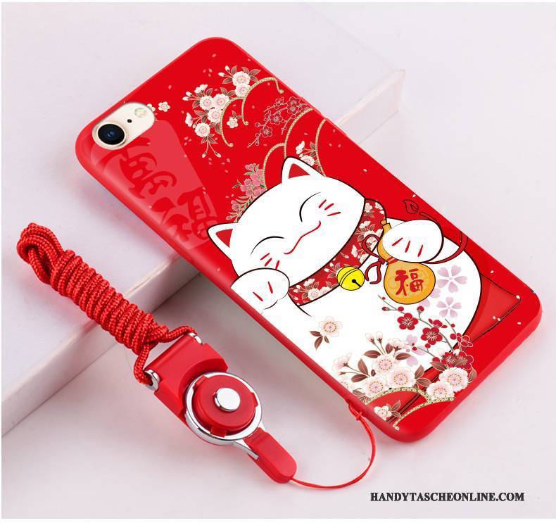 Hülle iPhone 8 Silikon Reichtum Rot, Case iPhone 8 Katzen Neu