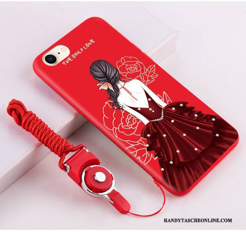 Hülle iPhone 8 Silikon Reichtum Rot, Case iPhone 8 Katzen Neu