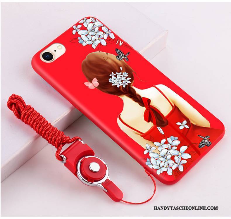 Hülle iPhone 8 Silikon Reichtum Rot, Case iPhone 8 Katzen Neu