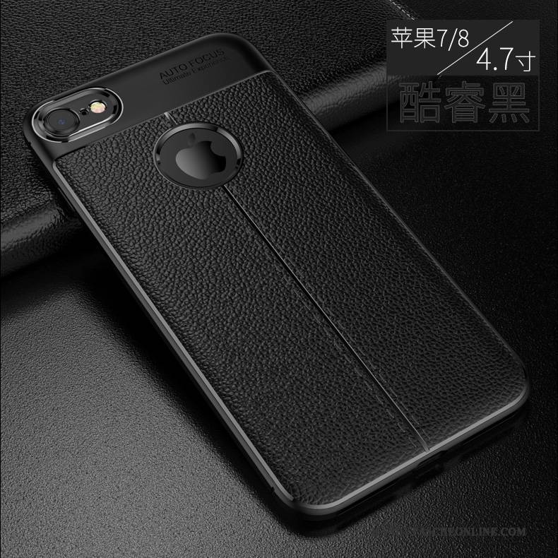 Hülle iPhone 8 Silikon Rot Muster, Case iPhone 8 Leder Trend Handyhüllen