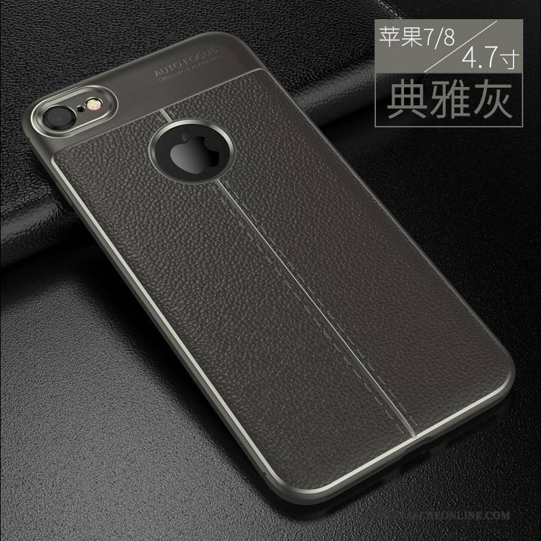 Hülle iPhone 8 Silikon Rot Muster, Case iPhone 8 Leder Trend Handyhüllen