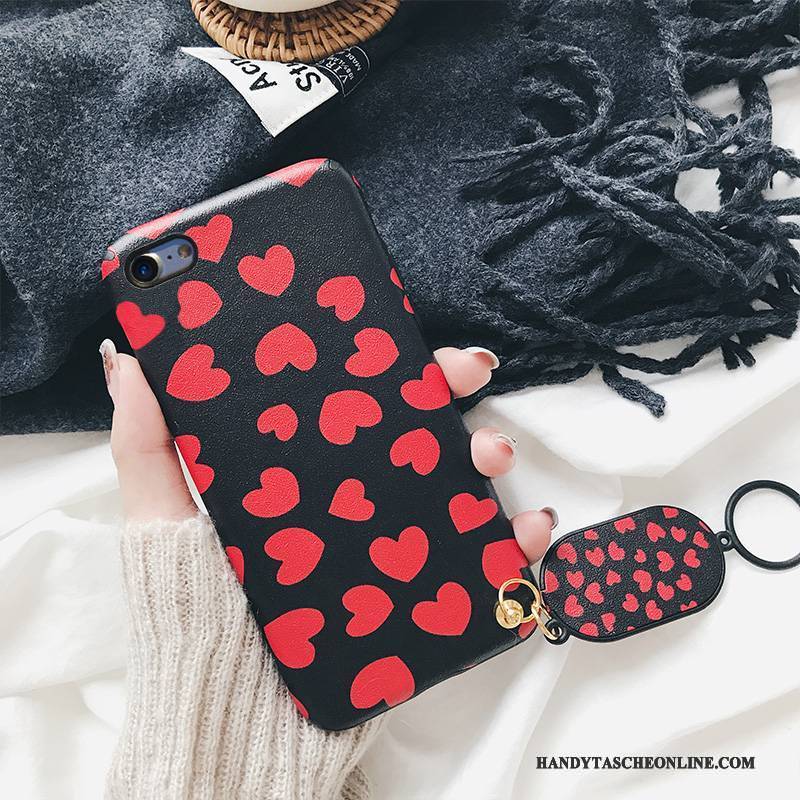 Hülle iPhone 8 Taschen Hängende Verzierungen Anti-sturz, Case iPhone 8 Handyhüllen Rot