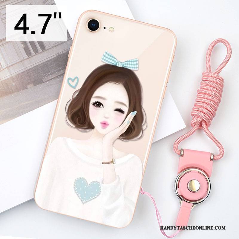 Hülle iPhone 8 Taschen Transparent Handyhüllen, Case iPhone 8 Silikon Rosa Grün