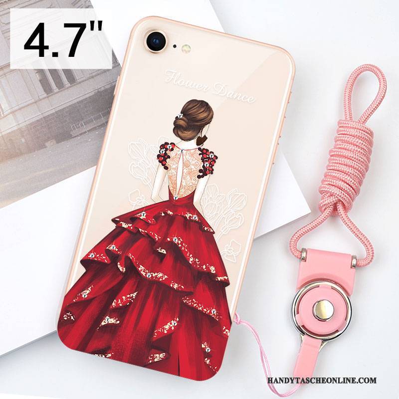 Hülle iPhone 8 Taschen Transparent Handyhüllen, Case iPhone 8 Silikon Rosa Grün