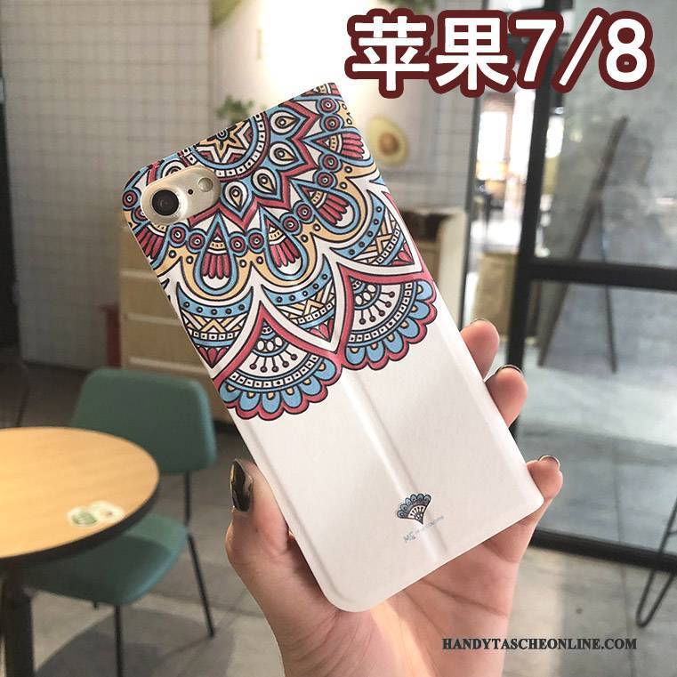Hülle iPhone 8 Weiche Blau Hängende Verzierungen, Case iPhone 8 Halterung Trend Handyhüllen