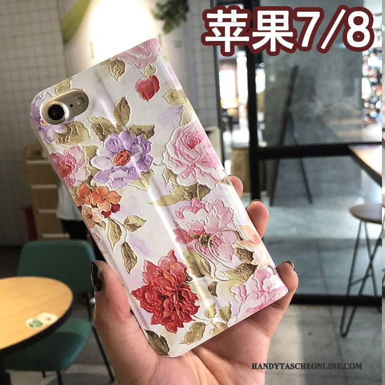 Hülle iPhone 8 Weiche Blau Hängende Verzierungen, Case iPhone 8 Halterung Trend Handyhüllen